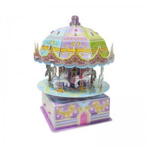 3D puzzle Creative DIY assembly carousel music box gift ZC-H001