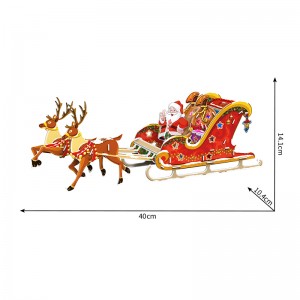 3D Christmas Sleigh Puzzle Gift Children DIY Creative Toys with LED Light ZC-C007