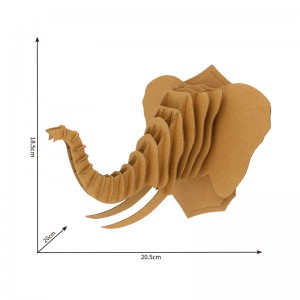 Wall Art Cardboard Elephant Head 3D Puzzle For Self-assembly CS143