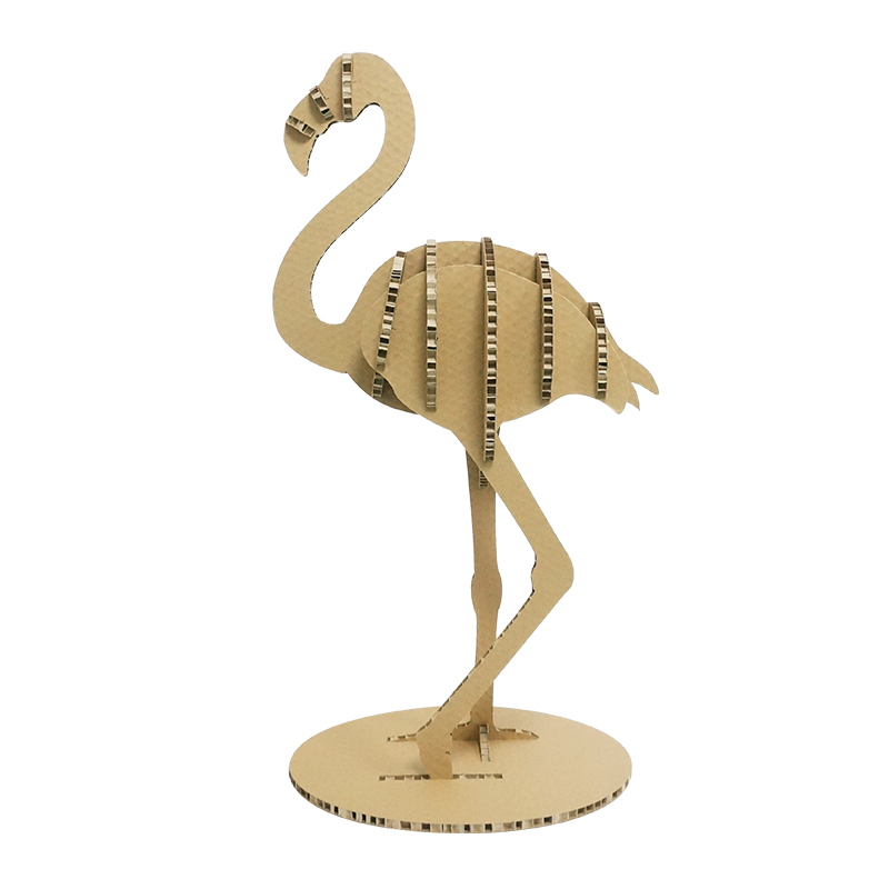 Flamingo corrugated cardboard 3D Puzzle 2