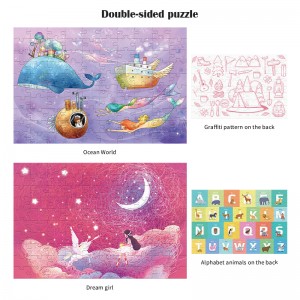 ELC toys Eco-friendly ink double-side pattern Jigsaw Puzzles For kids ZC-45001