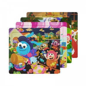 9 pieces Eco-friendly ink with sequence number on back tray Jigsaw Puzzles for kids ZC-18001