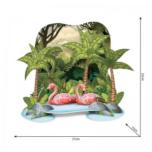 OEM/ODM customized 3d Puzzle flamingo in forest ZC-S011