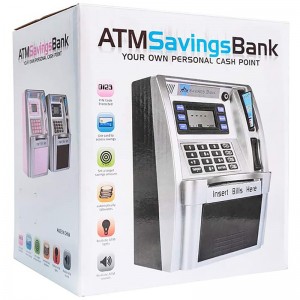 ATM Savings Bank Electronic Mini ATM Piggy Bank Cash Coin Educational ATM for Birthday Gift