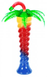 Charmlite Promotion New Arrival 12OZ/350ml Plastic Palm Tree Shaped Cup With Straw