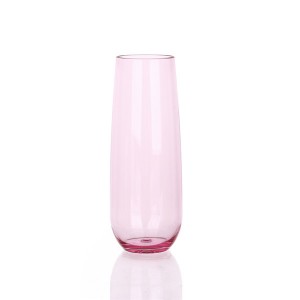 Charmlite Thickness Colored Champagne Flutes Stemless Champagne Glass 280ml Acrylic Flutes – 10 oz