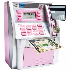 ATM Savings Bank Electronic Mini ATM Piggy Bank Cash Coin Educational ATM for Birthday Gift