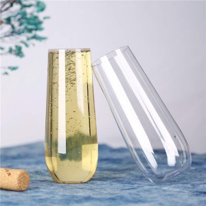 Charmlite Clear Reusable Stemless Champagne Flute Champagne Glass For Wedding – 10 oz