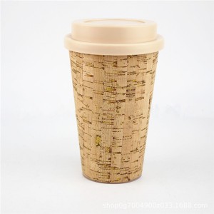 Charmlite 2020 NEW Natural Cork Coffee Mug with Lid Reusable and Biodegradable Material 16oz