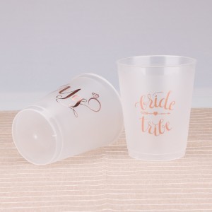 16oz plastic pp frosted cups eco-friendly and dishwasher safe pp drinking cup