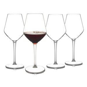 Plastic Wine Glass with stem, customized logo 15oz 450ml wine cups