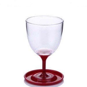10oz Stackable Wine Tumbler Clear Collapsible Portable Plastic Wine Glass with Carry Webbing Outdoor wine glass