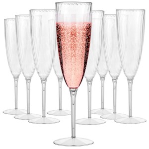 Reasonable price Crystal Champagne Glass - Disposable 6 oz One Piece Stemmed Plastic Wine Glasses Plastic Champagne Flutes for Weddings and special Celebrations  – Charmlite
