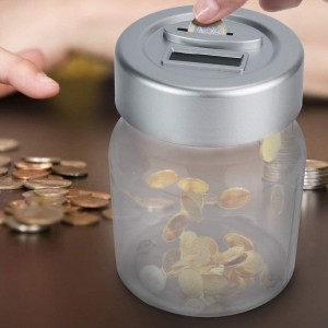 Charmlite LCD Display Digital Coin Counting Jar Money Box Automatic Saving Jar
