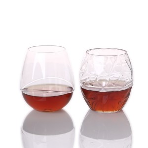 Charmlite Crystal Stemless Wine Glasses PET Wine Glasses Tritan Wine Tumbler Whisky Tumblers – 16oz