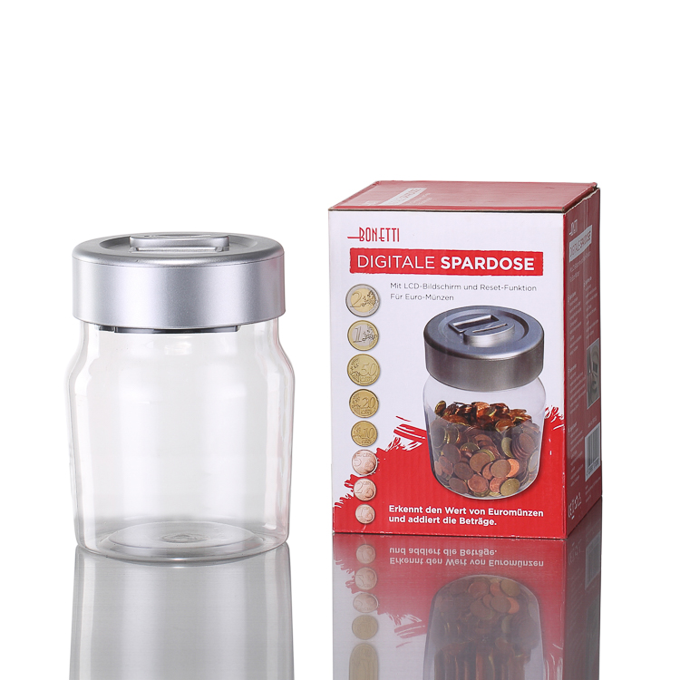 Free sample for Gold Champagne Bucket - Charmlite LCD Display Digital Coin Counting Jar Money Box Automatic Saving Jar – Charmlite