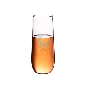 Shatterproof Recyclable And Unbreakable Plastic Clear Stemless Champagne Glasses Flutes