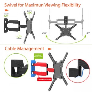 factory Outlets for 2022 to Canada Nb P4 Full Motion Articulating TV Wall Mount Bracket for 32″-55″ LED LCD Plasma Flat Screen Monitor Max Loading 27kg TV Stand