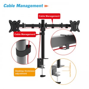 Wholesale OEM/ODM LUMI RGB Light Dual Desk Mount Monitor Arm Stand with Factory Price