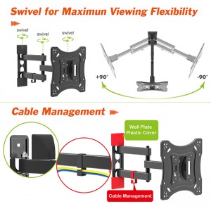 Wholesale Price China Factory Manufacture Universal Swivel Heavy Duty Tilting Full Motion TV Mounting Wall Bracket Mount for 22″-90″ LED LCD Tvs