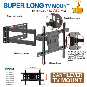 Factory Free sample Factory LED Fixed Full Motion Tilt TV Wall Stand Bracket TV Mount