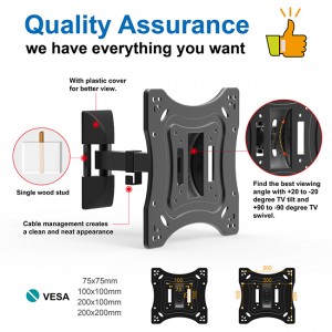 Manufacturer for to Mexico Nb 757-L400 Strong 6 Arm 32-70″ LCD TV Mount Bracket Wall Load 36.4kg Plastic Cover Max. Vesa 600X400 Swing Arms Restractable Articulating