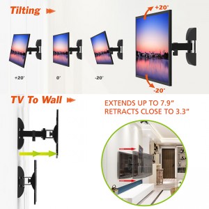 High Performance to Poland Nb P5 Universal Full Motion 32″-60″ LCD TV Wall Stand 36.4kg 400X400 with Cable Cover Swivel Pivot TV Mount