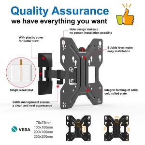 High Quality for Full Motion Swivel 360 Degree Articulating Single Armlcd LED Plasma TV Wall Mount for 13″