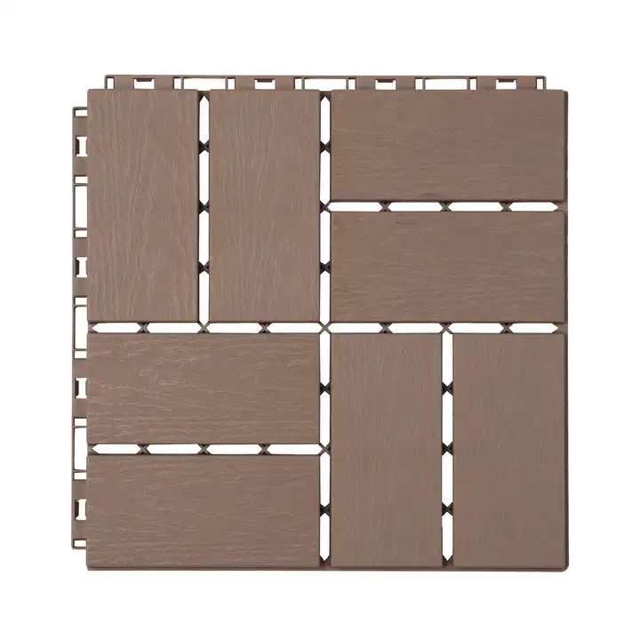 PP Wood Plastic Non Slip Interlocking Polypropylene Garden Yard Floor Tiles Vinyl Flooring