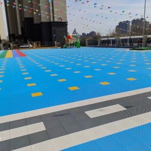 Filin Wasan Waje Tile Sports Courting Floor Tile Polypropylene Modular Roller Skating Tile