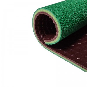 Ime ụlọ Sprung Sports Flooring Roll Basketball Volleyball Badminton Court Plastic PVC Sports Floor Carpet