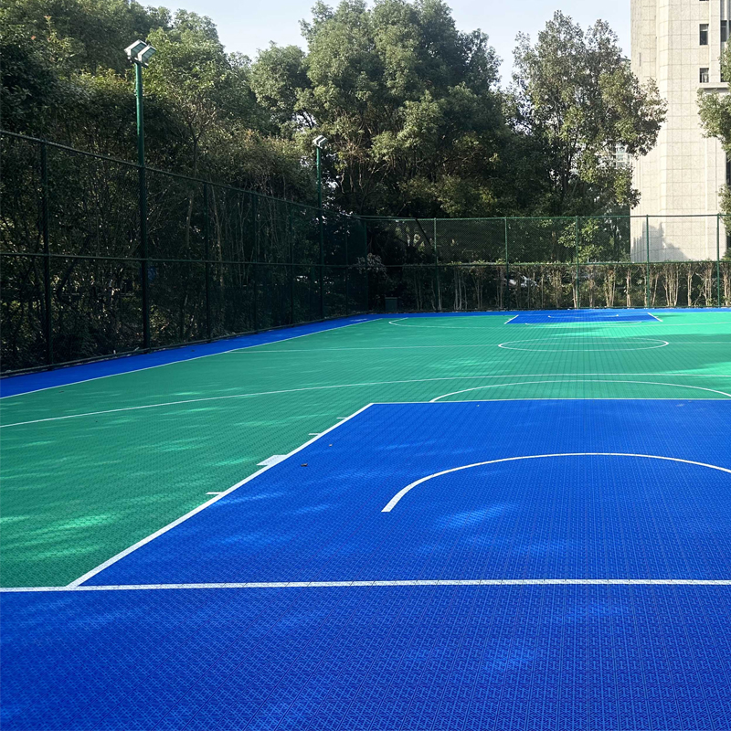What tiles are used for basketball courts?