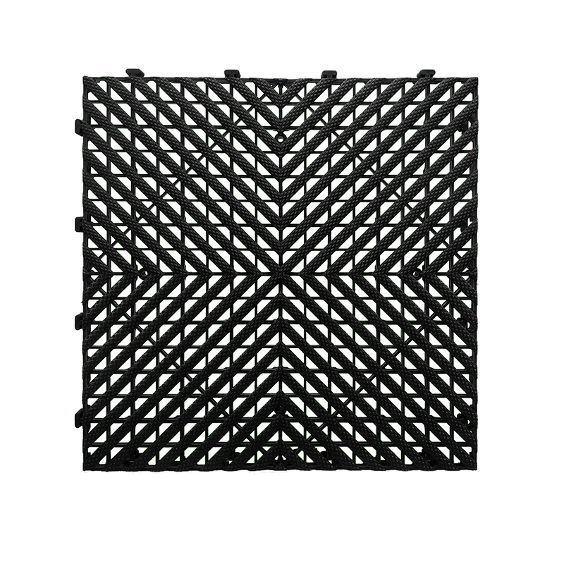 Square Plastic Interlocking Vinyl Floating Drainage Vented Floor Tile para sa Garage Car Wash 40X40cm