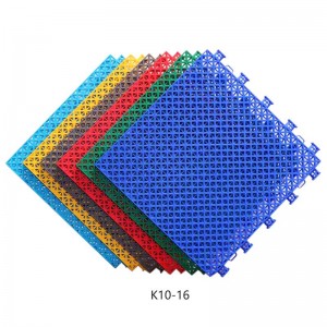 PP Interlocking Floor Tile For Sports Court ụlọ akwụkwọ ọta akara-Diamond Grid