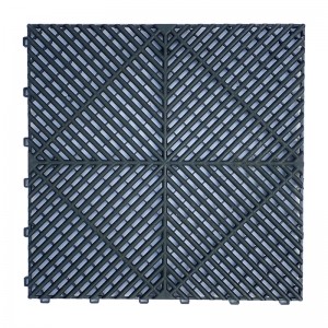40*40*1.8 ການລ້າງລົດ Interlocking PP Floor Tile- Classic Grid 1.8
