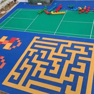 Indoor Sports Interlocking Floor Tile For Sports Court Kindergarten-Star Grid Square Buckle