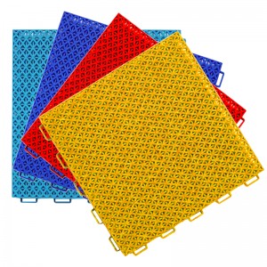 [K10-15] PP Interlocking Floor Tile For Sports Court Kindergarten-Diamond & Star Grid