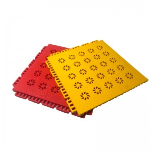 Multi-warna ditunda Leuleus PO Interlocking Kotak lanté palastik pikeun Olahraga Bola Pangadilan
