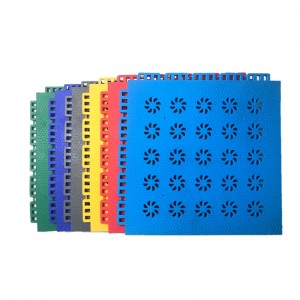 Multi-color Suspended Soft PO Interlocking Plastic Floor Tiles for Sports Ball Court