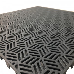 Yas Interlocking Flooring Vuas Sab nraum zoov Tsis-slip Vinyl Checkered Pem Teb Pobzeb 30.48X30.48cm