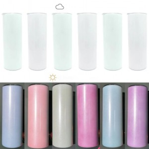 Sublimation Ultraviolet 20oz Skinny Straight Tumbler Stainless Steel Vacuum Insulated Color Change Under The Sun Cups