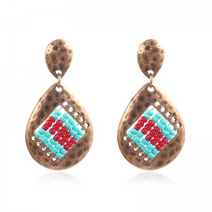 Retro hammered personalized Earrings E195