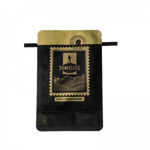 Custom OEM Printed Resealable Foil Laminated One-way Valve coffee bean packing bag