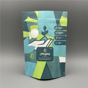 Biodegradable Self Stand Up Kraft Paper Packaging Bags With Zipper For Laundry Detergent Sheets Tablets