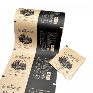 100% Biodegradable Compostable Kraft Paper PLA Laminating Packaging Roll Film For Tea Coffee Bags