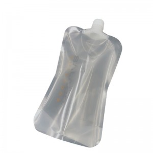 Plastic stand up pouch with spout for body scrub