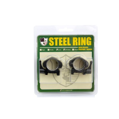 1″ Low, Steel Rings (Quick release picatinny/Weaver) ,SR-1002WL