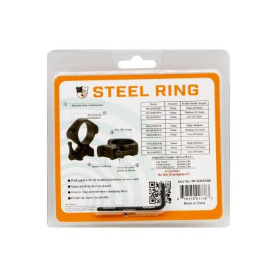 34mm High,Steel Ring with tactical nuts ( picatinny/weaver)  ,SR-Q3402WH