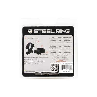 34mm Medium, Steel Ring with tactical nut ( picatinny/weaver)  ,SR-Q3404WM