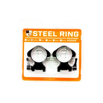 36mm Medium Steel Ring with tactical nuts ( Picatinny/weaver) ,Medium,SR-Q3602WM